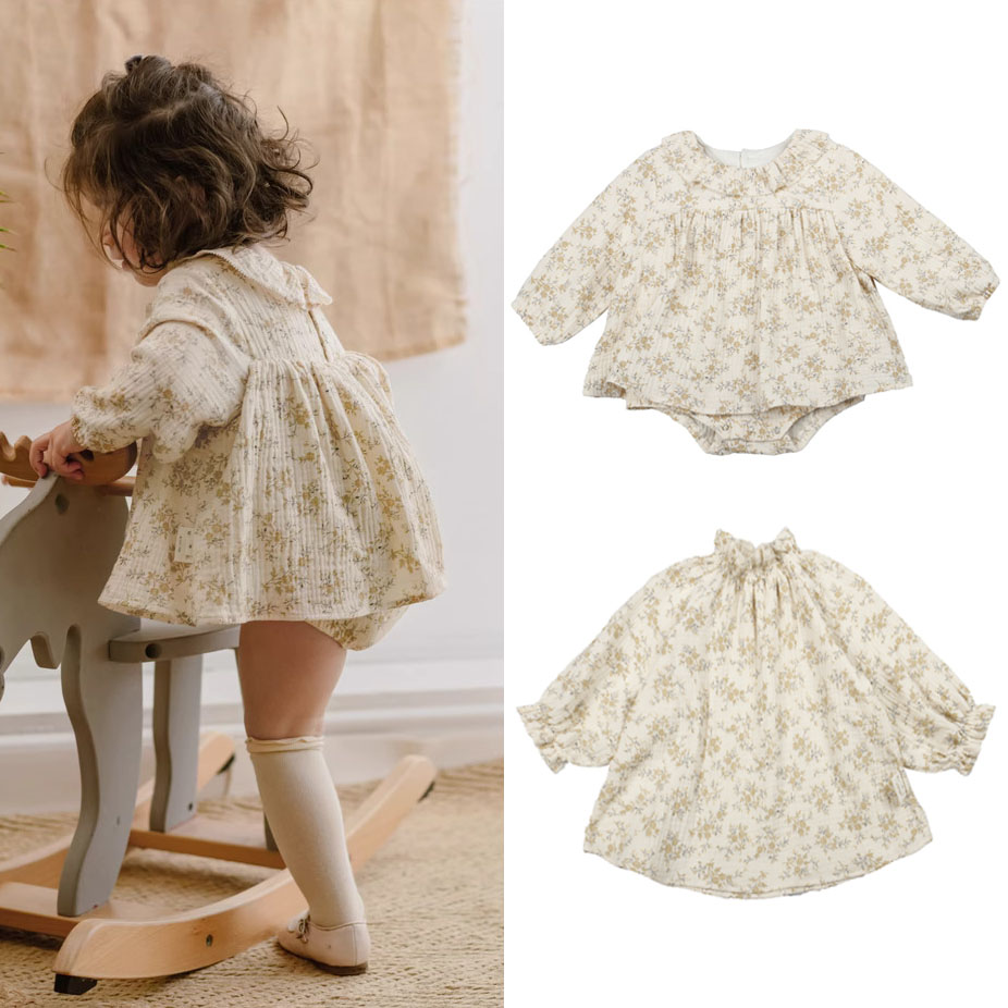 Baby Clothing Organic - Bloemen babymeisje jurken lente biologisch katoen